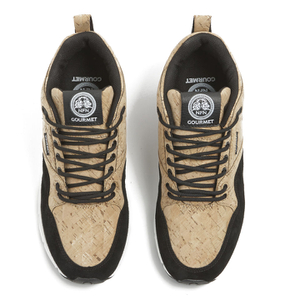 Gourmet Men s 35 Lite Cork LX Trainers Gold Cork Black Allsole