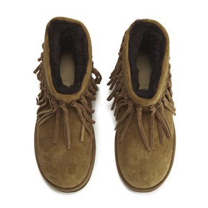 UGG Women's Wynona Fringe Sheepskin Ankle Boots - Chestnut | Allsole
