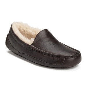 UGG Men s Ascot Grain Leather Slippers Black Allsole