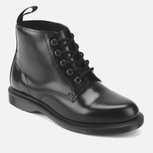 Dr. Martens Women s Emmeline Polished Smooth Leather 5 Eye Boots Black Allsole