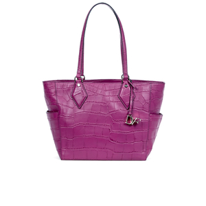 Diane von Furstenberg Women's Voyage BFF Croc Leather Tote Bag - Pink