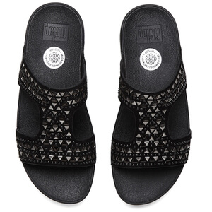 FitFlop Women s Carmel Slide Suede Sandals All Black Allsole