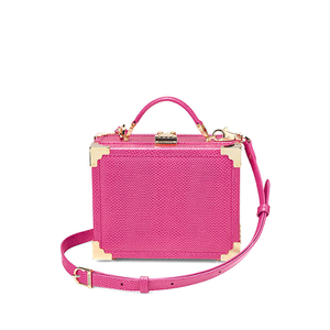 Aspinal of london The trunk bag！ The Trunk in Evergreen Patent Croc | Aspinal of London