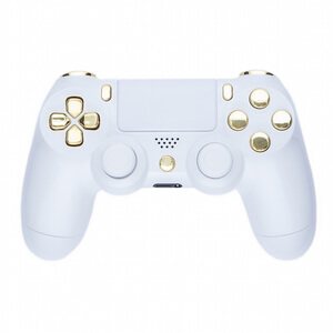 PlayStation DualShock 4 Custom Controller White Gold Games