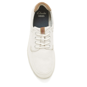 激安超安値 Clarks Men's Norwin Vibe Canvas Boat Shoes - Off White | Allsole 靴