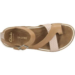 Clarks Women s Tri Ariana Leather Strappy Sandals Tan Combi Allsole