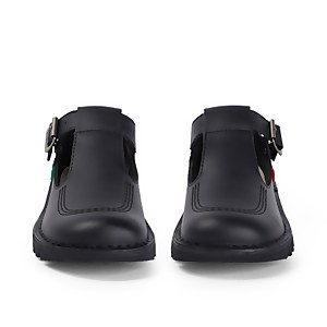 Adult Womens Kick T Bar Leather Black