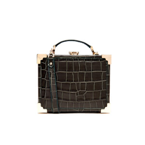 Aspinal of london The trunk bag！ The Trunk in Black Patent Croc | Aspinal of London