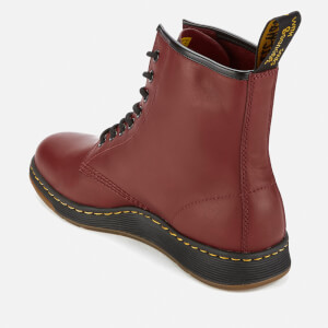 Dr. Martens Newton Lite Temperley Leather 8 Eye Boots Cherry Red Allsole