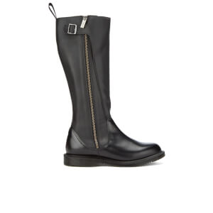Dr. Martens Women s Chianna Polished Smooth Knee High Boots Black Allsole