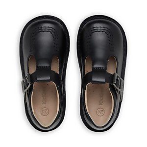 Infant Girls Kick T Bar Leather Black