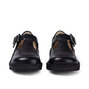Infant Girls Kick T Bar Leather Black