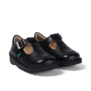 Infant Girls Kick T Bar Leather Black