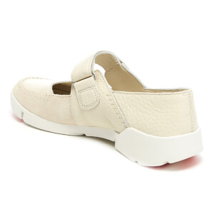Clarks Women s Tri Amanda Nubuck Strap Over Flats Off White Combi Allsole