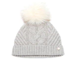 Ted Baker Women's Lisabet Cable Knitted Hat with Pom Pom - Grey