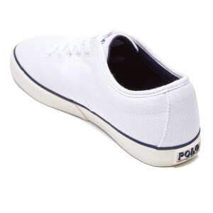 Polo Ralph Lauren Men s Halford Box Stitch Canvas Trainers White Allsole