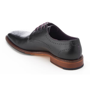 Ted Baker Men s Marar Leather Punched Detail Derby Shoes Black Allsole