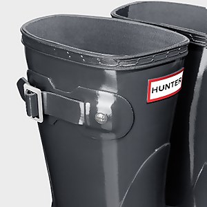 Hunter Women s Original Short Gloss Wellies Dark Slate Allsole