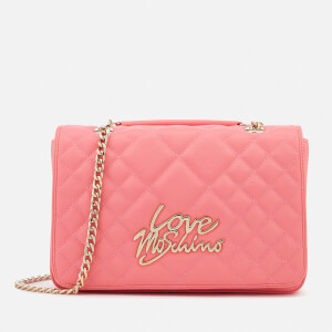 Love Moschino Women's Matt Quilted Flap Shoulder Bag - Pink