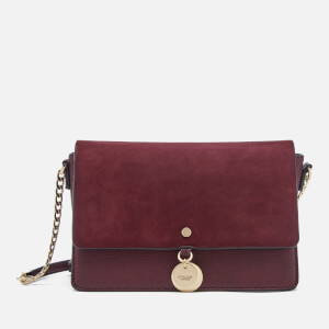 Dune Women s Evania Suede Flap Cross Body Bag Berry TheHut