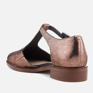 Clarks Women s Taylor Palm Leather T Bar Flats Copper Metallic Allsole
