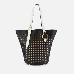 Diane von Furstenberg Women's East/West Belted Perforated Tote Bag - Black/Ivory