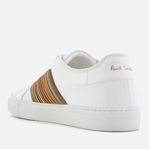 Paul Smith Men s Ivo Leather Cupsole Trainers White Multi Stripe Allsole