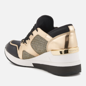 MICHAEL MICHAEL KORS Women s Scout Runner Trainers Black Pale Gold Allsole