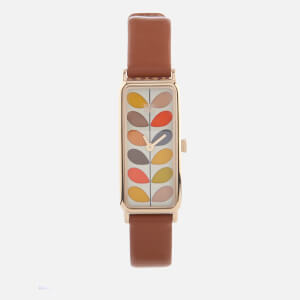 Orla Kiely Women s Stem Leather Watch Brown