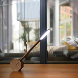Gingko Octagon One Desk Lamp Walnut Pop In A Box US