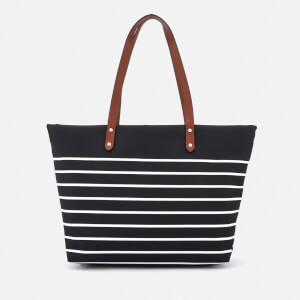 Lauren Ralph Lauren Women s Bainbridge Tote Bag Black White Stripe Coggles