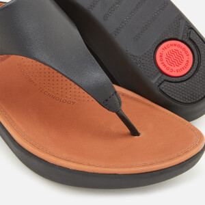 FitFlop Women s Banda II Leather Toe Post Sandals Black Allsole