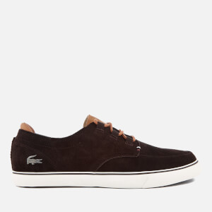 Lacoste Men s Esparre Deck 118 1 Suede Boat Shoes Dark Brown Light Brown