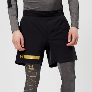 Black and gold under armour shorts 2025