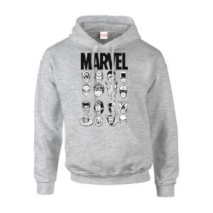 Marvel Comics Multi Faces Men s Grey Pullover Hoodie