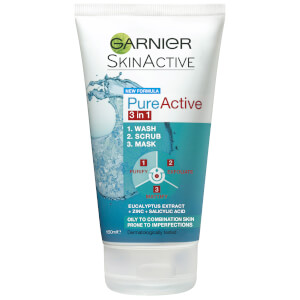 Garnier SkinActive PureActive 3-in-1 Wash, Scrub and Mask 150ml