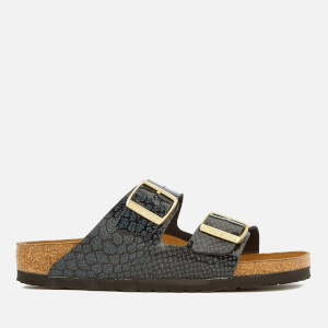 Birkenstock Women s Arizona Slim Fit Double Strap Sandals Magic Snake Black Allsole