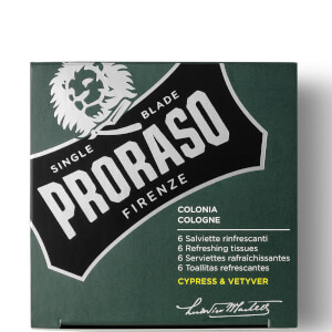Pañuelos refrescantes de Proraso - Cypress and Vetyver (Paquete de 6)