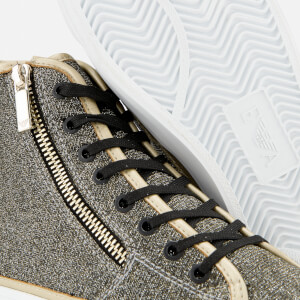 Emporio Armani Women s Venus Shimmer Hi Top Trainers Black Gold