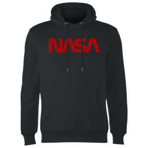 NASA Worm Red Logotype Hoodie Black Clothing Zavvi CA