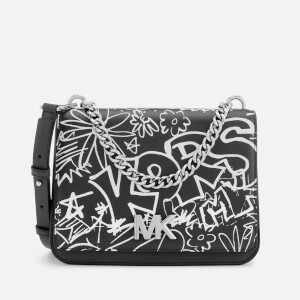 MICHAEL MICHAEL KORS Women s Graffiti Calia Leather Cross Body Bag Black Coggles