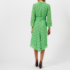 Ganni Women s Dainty Georgette Dress Classic Green Coggles