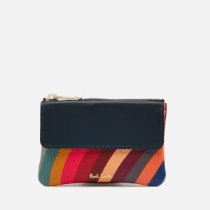 1447.PS Paul Smith WALLET ZIP POUCH　サイフ PS Paul Smith Black Leather 'Sports Stripe' Zip Pouch Wallet
