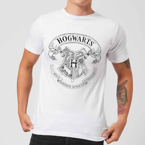 Klik Specialist vliegtuig Harry Potter Hogwarts Crest Men's T-Shirt - White Clothing - Zavvi UK