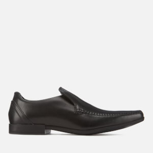 Clarks Men s Glement Seam Leather Slip On Shoes Black Allsole