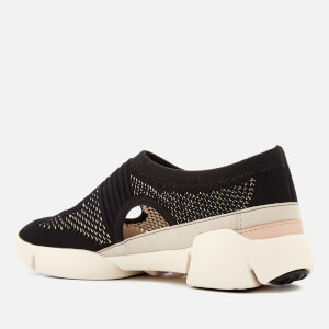 Clarks Women s Tri Blossom Knit Flats Black Combi Allsole