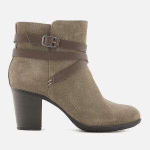 Clarks Women s Enfield Coco Suede Heeled Ankle Boots Olive TheHut
