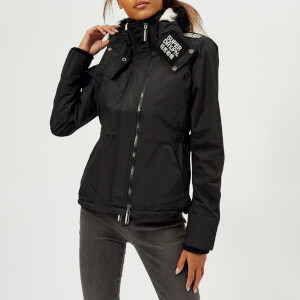 Superdry Women s Hood Fur Sherpa Wind Attacker Black Ecru TheHut