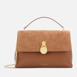 Ted Baker Women s Helena Suede Padlock Cross Body Bag Tan