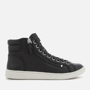 UGG Women s Olive Full Grain Leather Hi Top Trainers Black